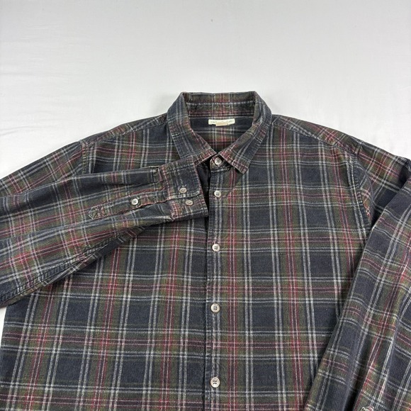 Carbon2Cobalt Other - Carbon 2 Cobalt Corduroy Shirt Mens Large Plaid Button Up Long Sleeve